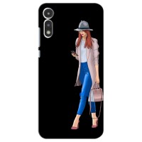 Чехол с картинкой Модные Девчонки Motorola Moto E 2020 (Девушка со смартфоном)