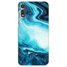 Мраморный чехол на Motorola MOTO E 2020 (VPrint) (Голубой мрамор)