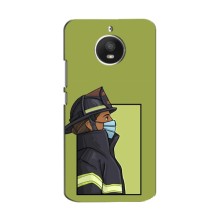 Силиконовый бампер (Работники) на Motorola Moto E Plus (XT1771) – Пожарник
