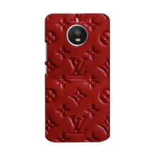 Текстурный Чехол Louis Vuitton для Мото Е Плюс (Красный ЛВ)