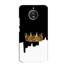 Чехол (Корона на чёрном фоне) для Мото Е – Золотая корона