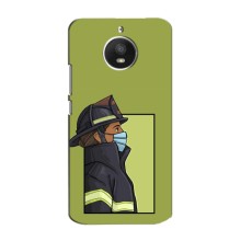 Силиконовый бампер (Работники) на Motorola Moto E (XT1762) – Пожарник