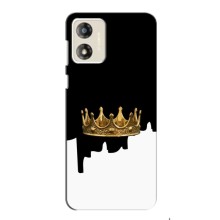 Чехол (Корона на чёрном фоне) для Мото Е13 – Золотая корона