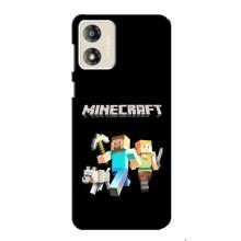 Чехол Майнкрафт на Motorola MOTO E13 (AlphaPrint) Minecraft (герои Minecraft)