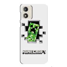 Чехол Майнкрафт на Motorola MOTO E13 (AlphaPrint) Minecraft (крипер Майнкрафт)