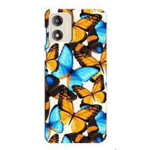 Чехол с принтом для Мото Е13 - (Прикольные) (AlphaPrint) (Яркие бабочки)
