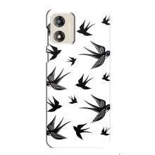 Чехол с птицами на Motorola MOTO E13 (VPrint) (Ласточки)
