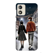 Чехол с дизайном Венздей 2 на Motorola MOTO E13 – Уэнсдей и Тайлер