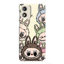 Чехол с Лабубу на Motorola MOTO E13 – Коллаж Лабубу