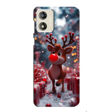 Яркий чехол для Motorola MOTO E13 с Зимними Оленятами – Олень среди подарков