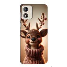 Яркий чехол для Motorola MOTO E13 с Зимними Оленятами – Олень в свитере