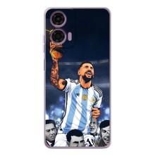 Чохли для Motorola Moto E14 (Leo чемпіон) (AlphaPrint) (Мессі з кубком)