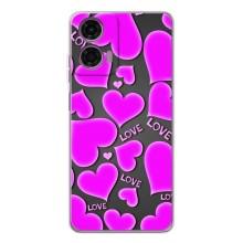 Чехлы для любимой на Мото Е14 (VPrint) (Pink hearts)