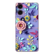 Чохли з квітами для Motorola Moto E14 (VPrint) (Дизайн квітів)