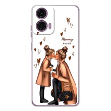 Чохол з друком для Motorola Moto E14 - (Мама з дитинкою) (AlphaPrint) (Донька і мама)