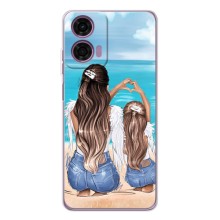 Чохол з друком для Motorola Moto E14 - (Мама з дитинкою) (AlphaPrint) (Мама з донькою)