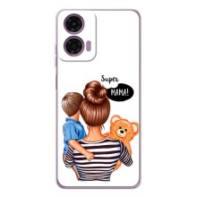Чохол з друком для Motorola Moto E14 - (Мама з дитинкою) (AlphaPrint) (Мама з синочком)