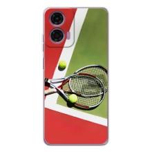 Чехлы с принтом Спортивная тематика для Motorola Moto E14 – Ракетки теннис