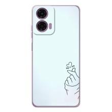 Чохол (Знак сердечка) для Motorola Moto E14 – Сердечко на блакитному