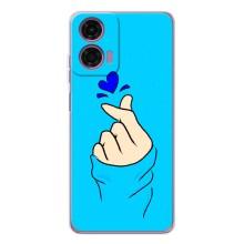 Чохол (Знак сердечка) для Motorola Moto E14 – Сердечко на синоьому