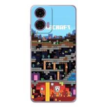 Чохол Майнкрафт на Motorola Moto E14 (AlphaPrint) Minecraft (фон Minecraft)