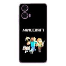 Чохол Майнкрафт на Motorola Moto E14 (AlphaPrint) Minecraft (герої Minecraft)