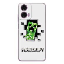 Чохол Майнкрафт на Motorola Moto E14 (AlphaPrint) Minecraft (кріпер Майнкрафт)