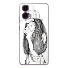 Чохол з друком для Motorola Moto E14 - (Мода) (AlphaPrint) (Фото дівчини)