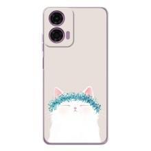 Чехол на тематику: Коты для Motorola Moto E14 (Белый котик)