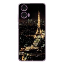 Чохол Ейфелева Вежа Motorola Moto E14 - (AlphaPrint) (Нічний Париж)