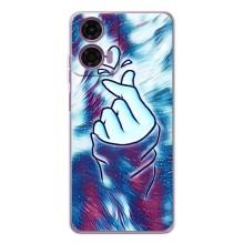 Чохол з принтом для Motorola Moto E14 (AlphaPrint - Знак сердечка)