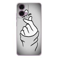 Чохол з принтом для Motorola Moto E14 (AlphaPrint - Знак сердечка)