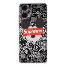 Чехол с Брендами одежды на Мото Е14 – Supreme Маус