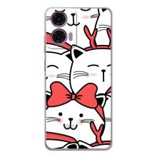 Бампер с изображением Котиков для Мото Е14 (Новогодние котики)