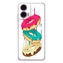 Чехол с изображением  вкусной еды для Motorola Moto E14 – Сочные пончики