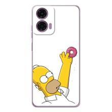 Чjхол з Сімпсонами для Motorola Moto E14 (VPrint) (Гомер з пончиком)