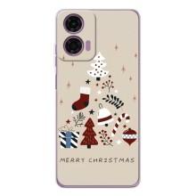 Чехол Санта Клаус для Motorola Moto E14 (Merry Christmas)