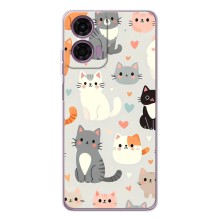 Чохол з малюнком кіт на Motorola Moto E14 (Колаж котів)