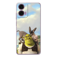 Чехол с мультфильмом Шрек на Motorola Moto E14 – Шрек и осел