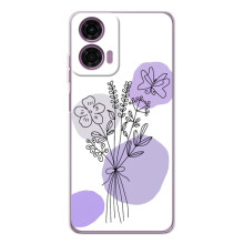 Силиконовый чехол с принтом в цветах на Motorola Moto E14 – Фиолетовый букет