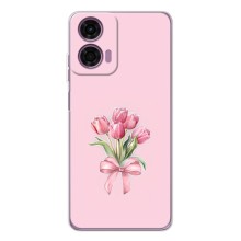 Чохол з розовим принтом для Motorola Moto E14 (Букет квітів)