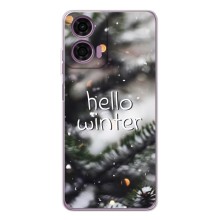 Новорічні, Святкові Чохли для Motorola Moto E14 - 2024 год (Hello winter)