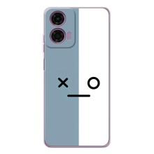 Чохли (ТПУ) (смішні стікери) для Motorola Moto E14 – Сіро-білий
