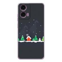 Силиконовый бампер на рождество для Motorola Moto E14 (Город зимний)