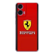 Силиконовый бампер с картинкой машины на Motorola Moto E14 – Ferrari Logo