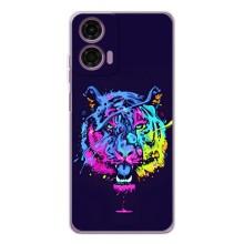 Силіконовий бампер з картинкою звірів для Motorola Moto E14 (Тигр-Арт)