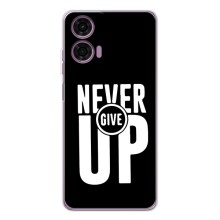 Силіконовый Чохол на Motorola Moto E14 з картинкою НАЙК (Never Give UP)