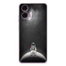 Силиконовый Чехол с принтом "Космонавты" на Motorola Moto E14 – Космонавт романтик