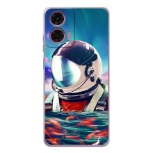 Силиконовый Чехол с принтом "Космонавты" на Motorola Moto E14 – Космонавт в воде