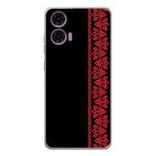Силиконовый Чехол на Motorola Moto E14 – Красная Вышиванка